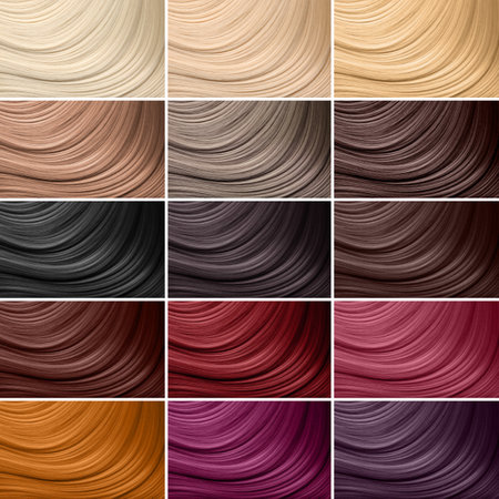 Different samples of hair color, closeupの写真素材
