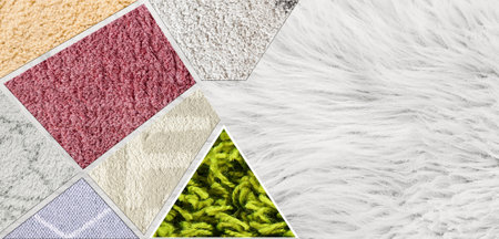 Collage with different soft carpets