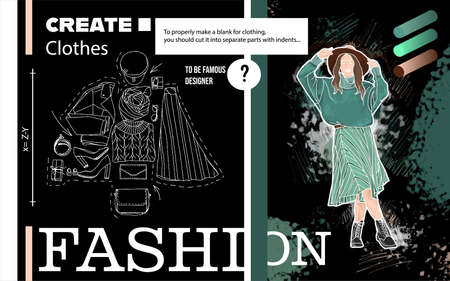 Interface of modern software for fashion clothes designの写真素材