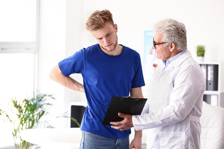 Male patient at urologist's office