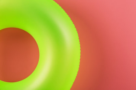 Inflatable ring on color background