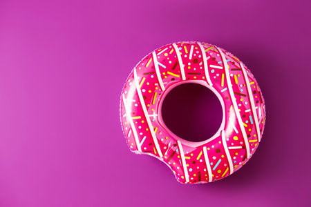 Inflatable ring on color backgroundの写真素材