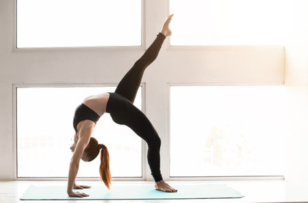 Sporty woman training in gym