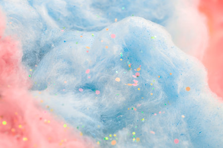 Texture of cotton candy, closeupの写真素材