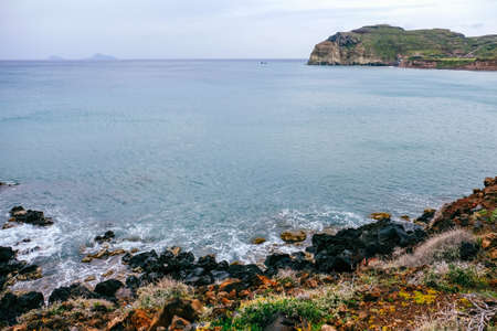Beautiful view of sea coast at resortの写真素材