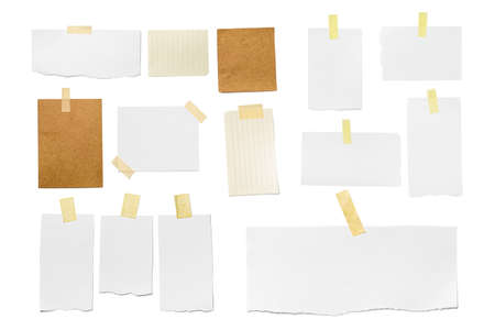 Set of different blank paper sheets on white background
