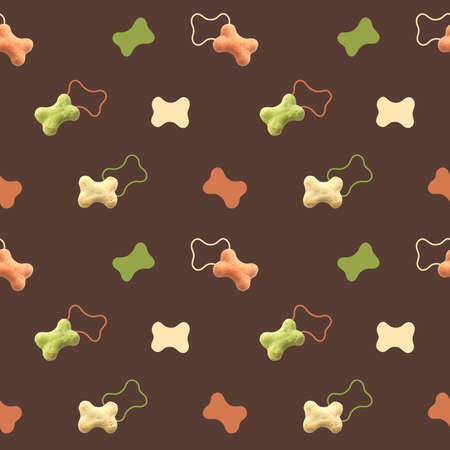 Delicious dog snacks on color backgroundの写真素材