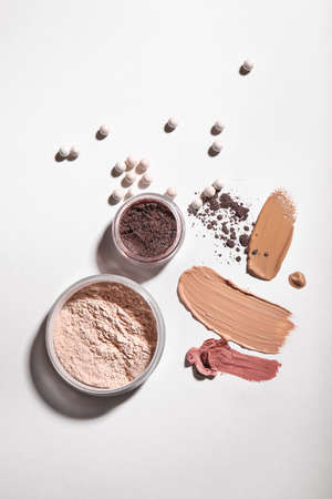 Different cosmetic products on light backgroundの写真素材