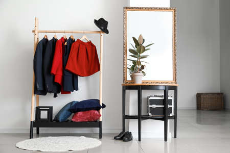 Stylish interior of hall at homeの写真素材