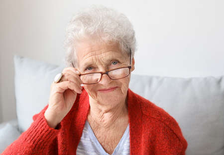 Portrait of senior woman at home