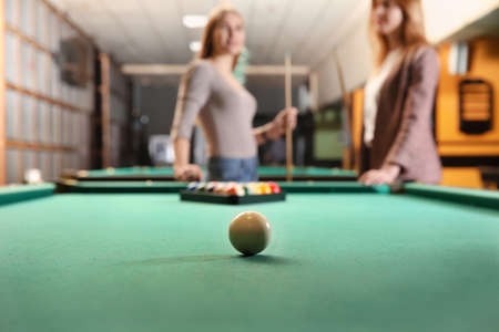 Billiard ball on table in club