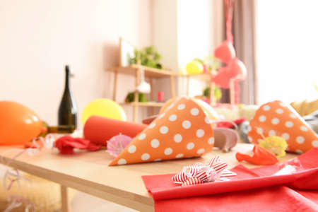 Room in terrible mess after partyの写真素材