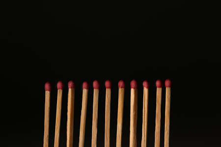 Matches on black background