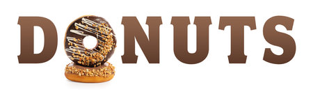 Word DONUTS on white backgroundの写真素材