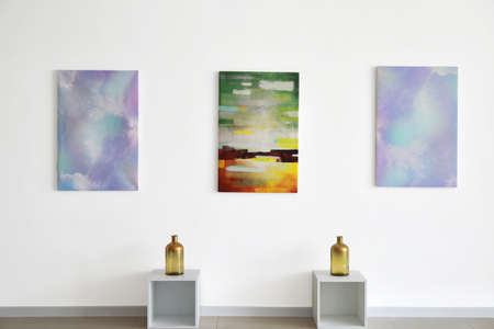 Interior of modern art gallery