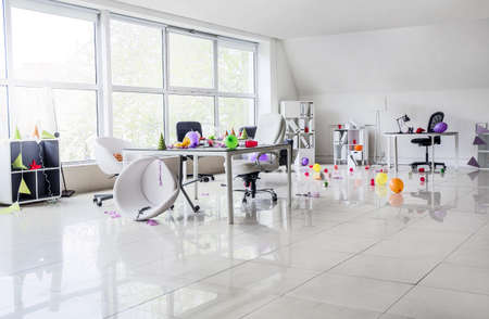 Interior of office after partyの写真素材