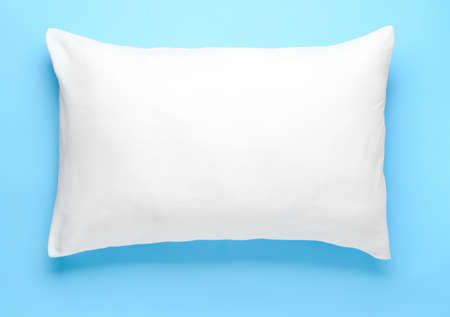 Soft pillow on color backgroundの写真素材