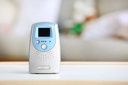 Video baby monitor on table in roomの写真素材