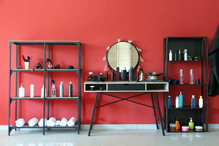 Interior of modern hairdressing salonの写真素材