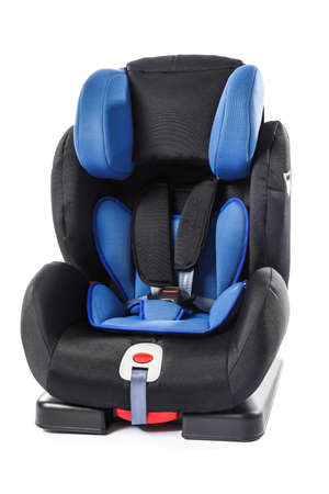 Car safety seat for child on white backgroundの写真素材