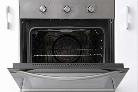 Open modern oven, closeup view