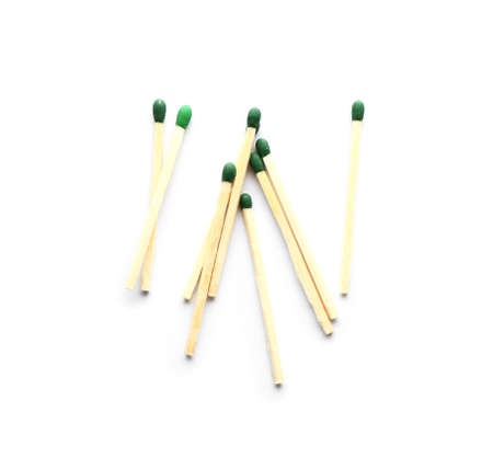 Many matches on white backgroundの写真素材