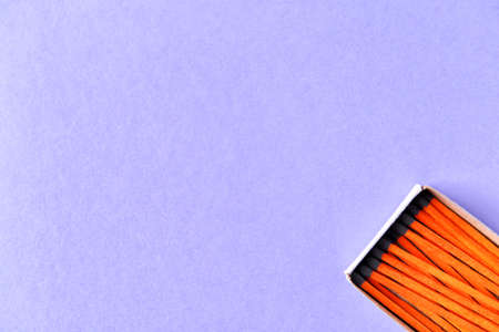 Box with matches on color backgroundの写真素材