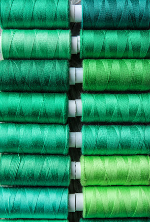 Many sewing threads as backgroundの写真素材