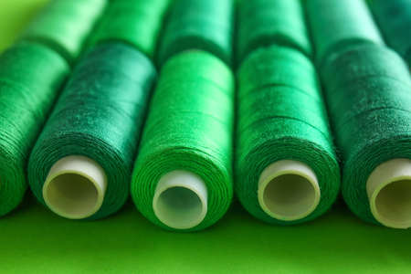 Many color sewing threads, closeupの写真素材