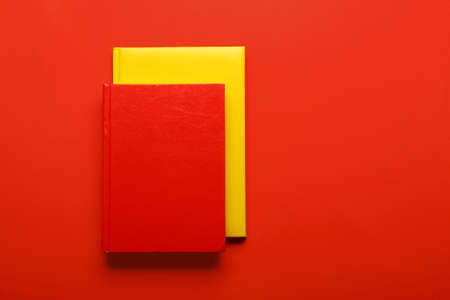 Two books on color backgroundの写真素材