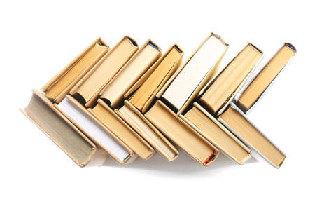 Many books on white background
