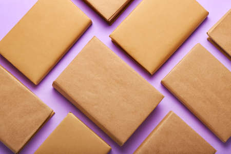 Many books on color backgroundの写真素材