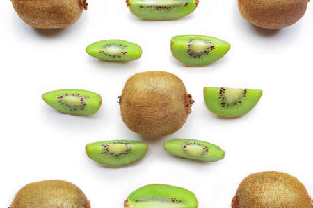 Tasty ripe kiwi on white background