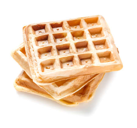 Tasty Waffles On White Backgroundの素材 Fy ストックフォトのamanaimages Plus