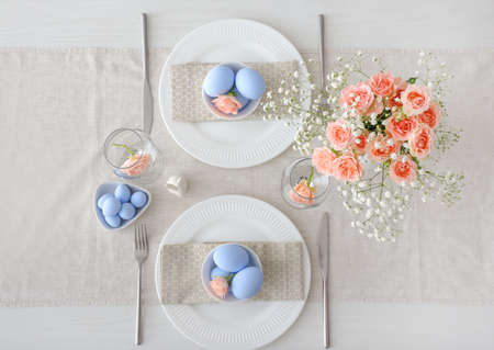 Table set for Easter celebration