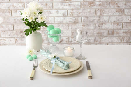 Table set for Easter celebration