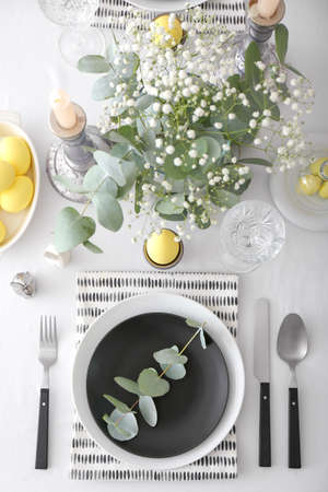 Table set for Easter celebration