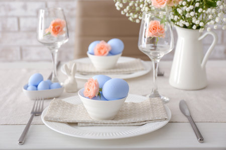 Table set for Easter celebration