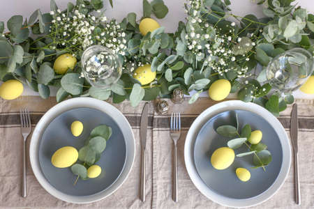 Beautiful table setting for Easter celebration