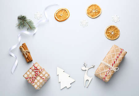 Beautiful Christmas composition on white background