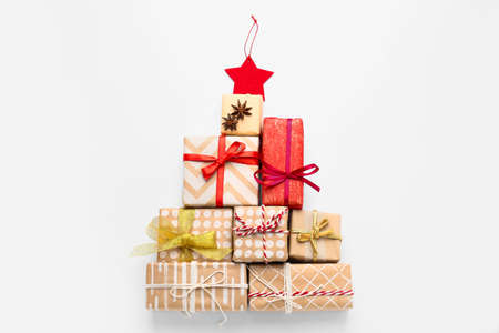 Beautiful Christmas composition on white background