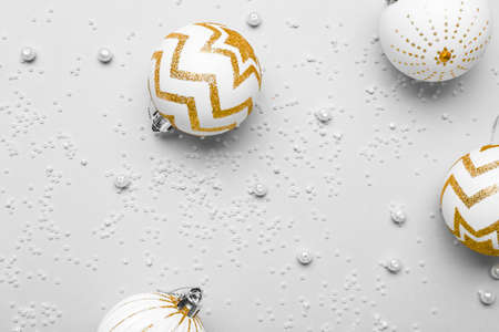 Beautiful Christmas balls on light background