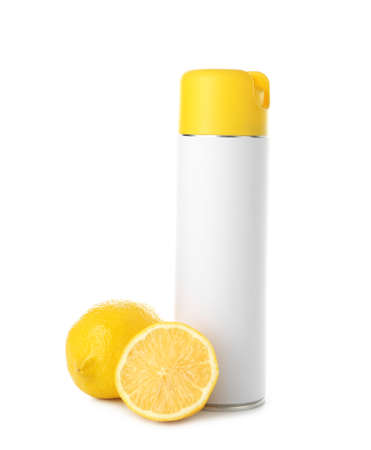 Bottle of air freshener on white backgroundの写真素材