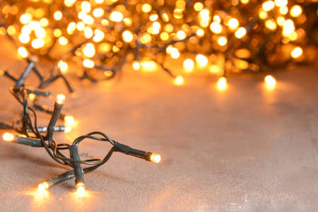 Beautiful Christmas garland on light background
