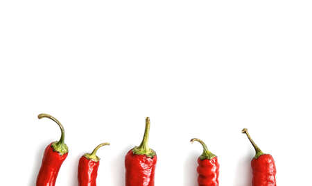 Red chili peppers on white background