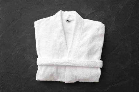 Soft bathrobe on dark backgroundの写真素材