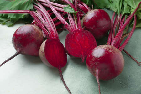 Fresh beets on color background