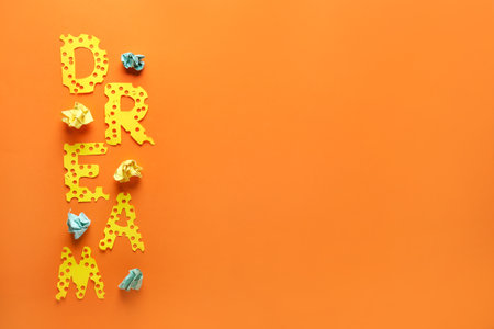 Word DREAM on color backgroundの写真素材