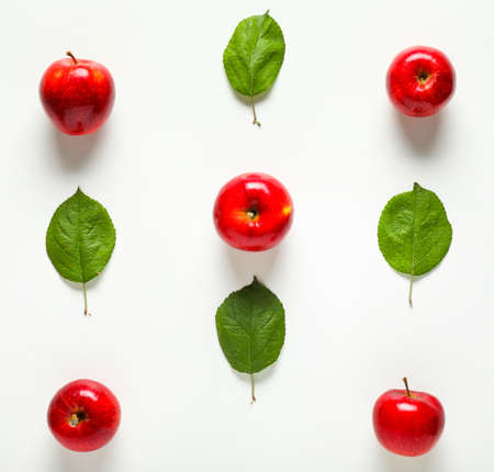 Fresh ripe apples on white background