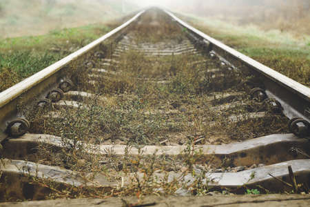 View of railway track outdoorsの写真素材